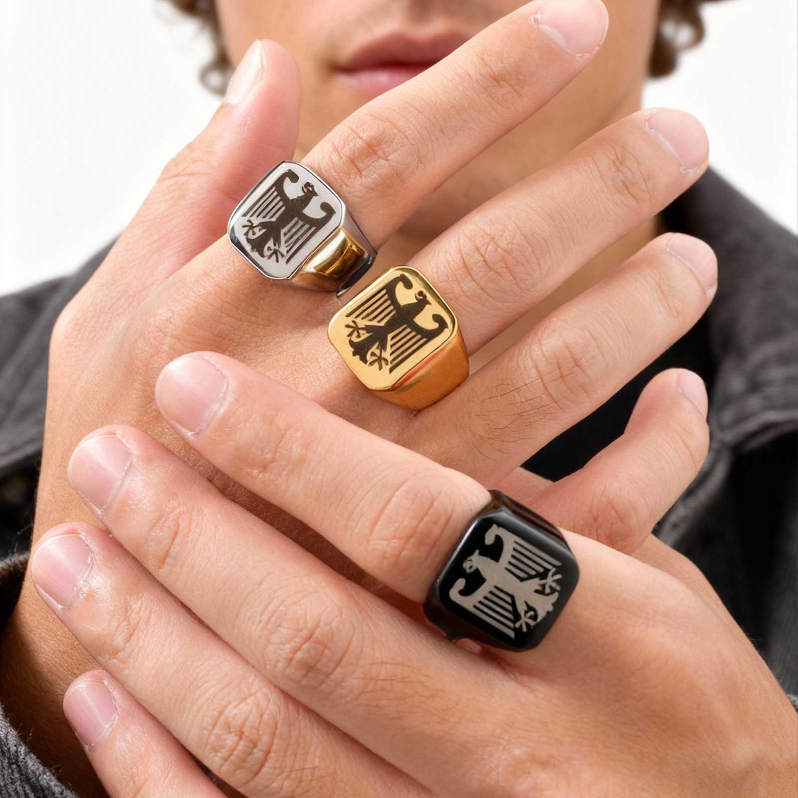 Vintage Fashion Wholesale - Custom Flying Hawk Eagle Ring Cool