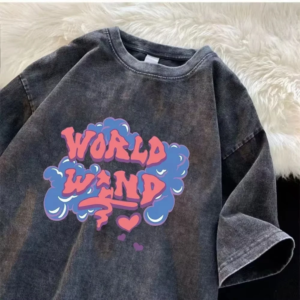 2025 Water-wash vintage t-shir - Vintage Fashion Trends 2025 ulasan dan harga
