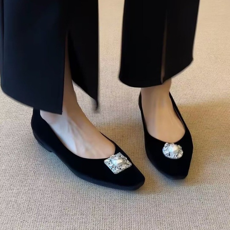 Women's Vintage Pearl Flat Sha - Vintage Fashion Heels ulasan dan harga
