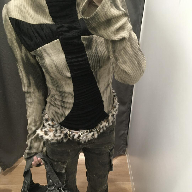 Goth Cross Subculture slim top - Turtleneck Knit 90S ulasan dan harga