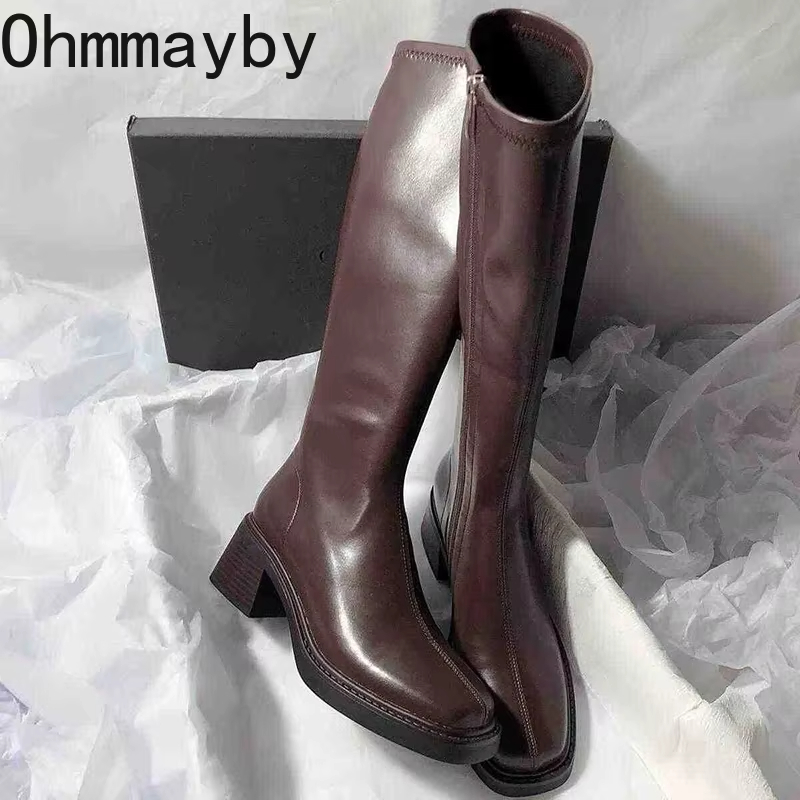 Vintage Thick Heel Women Knee  - Vintage Fashion Heels ulasan dan harga