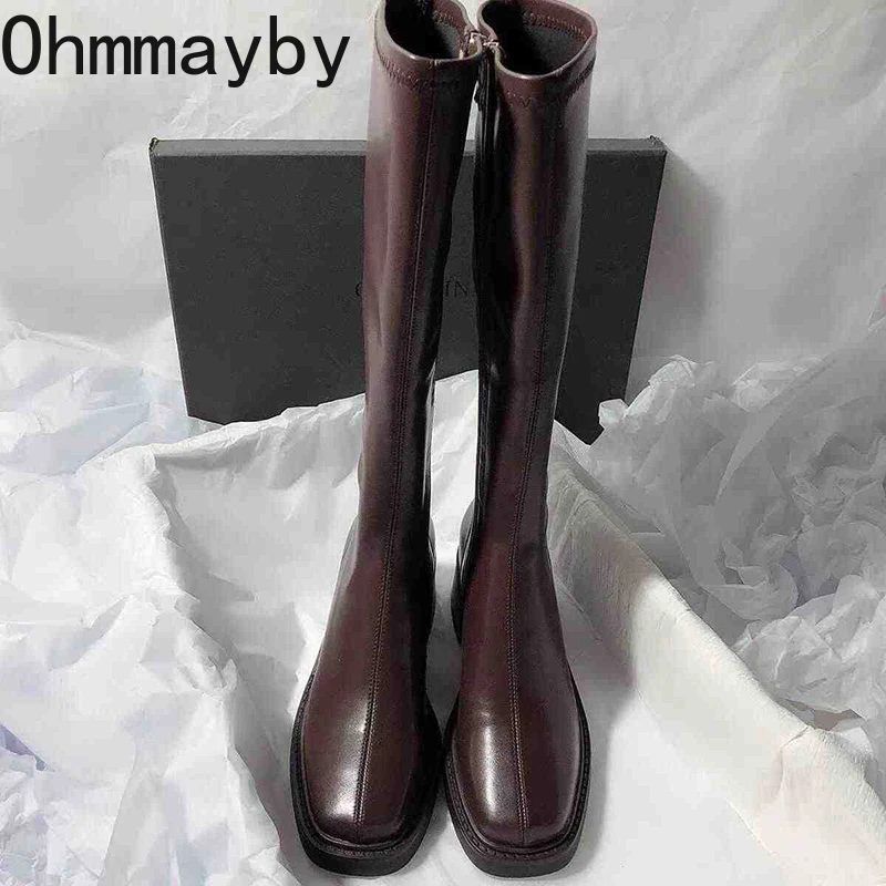 Vintage Thick Heel Women Knee  - Vintage Fashion Heels ulasan dan harga