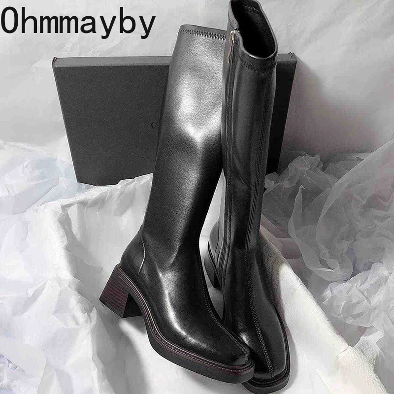 Vintage Thick Heel Women Knee  - Vintage Fashion Heels ulasan dan harga