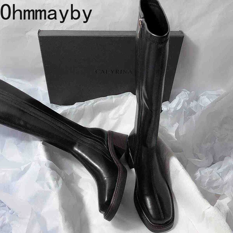 Vintage Thick Heel Women Knee  - Vintage Fashion Heels ulasan dan harga