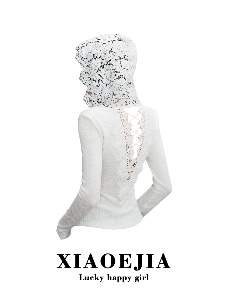 Women White GothicT-shirt Hara - Turtleneck Knit 90S ulasan dan harga