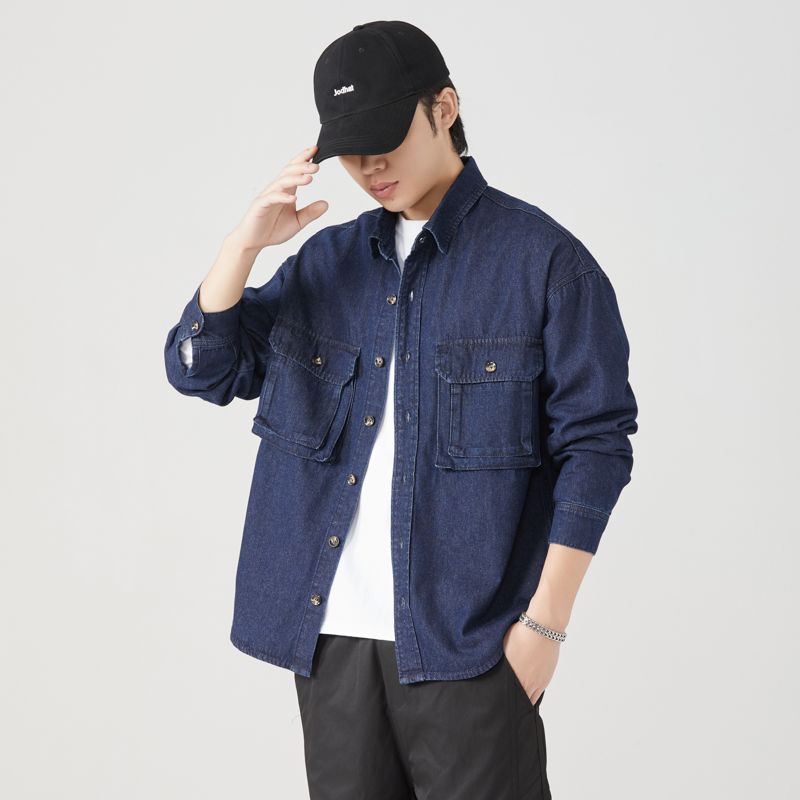 Pure Cotton Tooling Shirts Men - Vintage Fashion Jacket ulasan dan harga