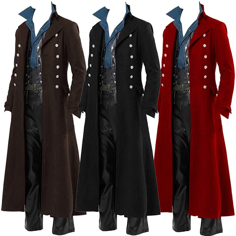 Medieval Men's Pirate Costume  - Vintage Fashion Jacket ulasan dan harga