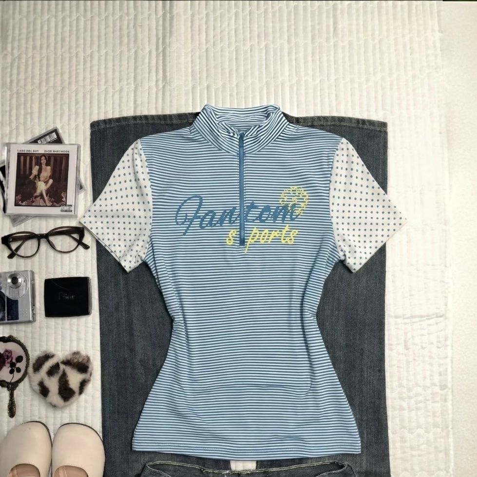 Punk T-shirt Goth Vintage Y2k  - Turtleneck Knit 90S ulasan dan harga